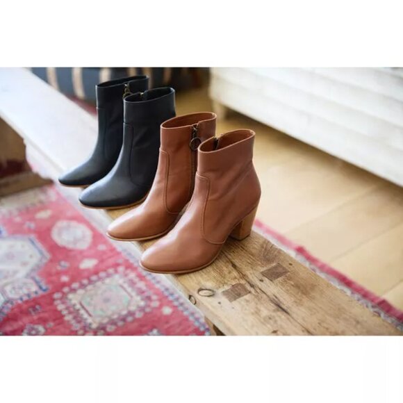 NEW BEEK Made In Mexico Leather Catbird Booties in Cognac for women 825 13j8 - Picture 8 of 8